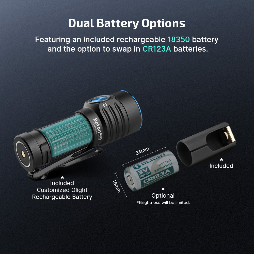 
                  
                    Olight Baton Turbo Rechargeable Multiple Power Sources Torch with 510-meter Beam
                  
                