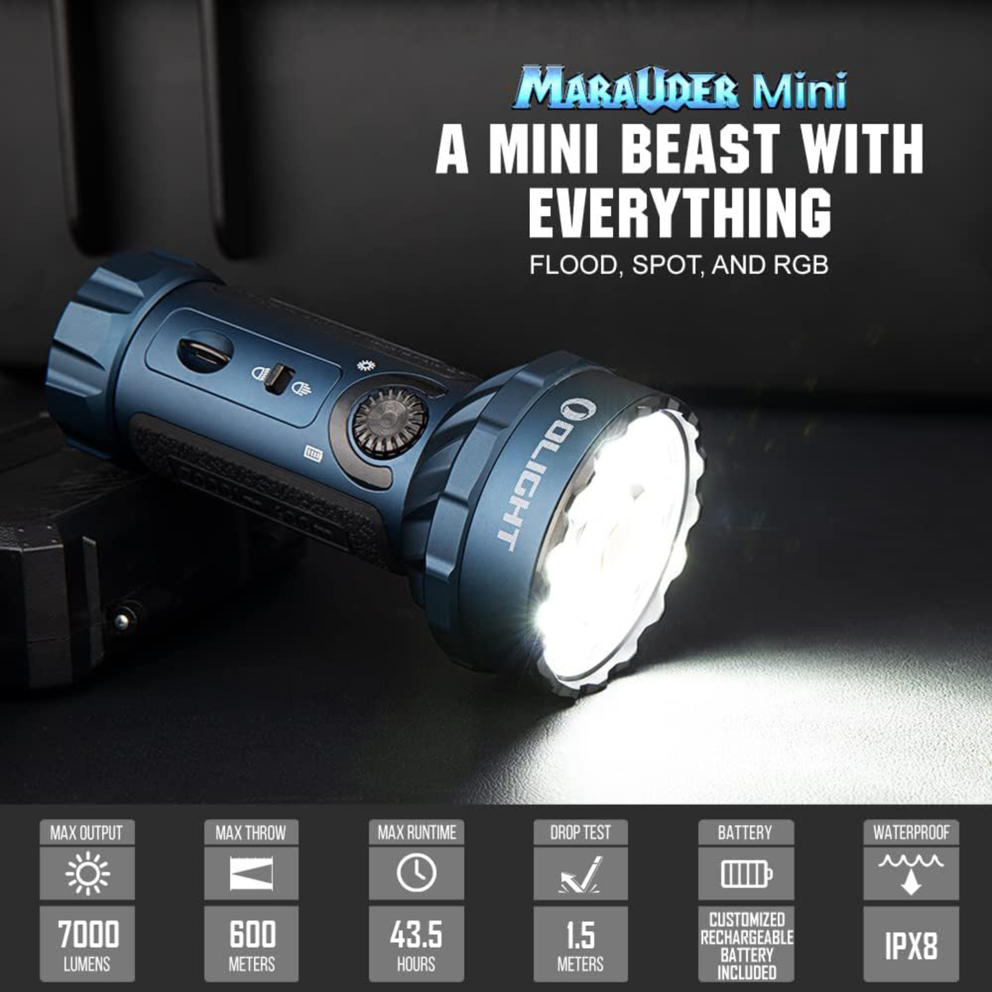 
                  
                    Olight Marauder Mini 7000 Lumens High Intensity RGB LED Torch
                  
                