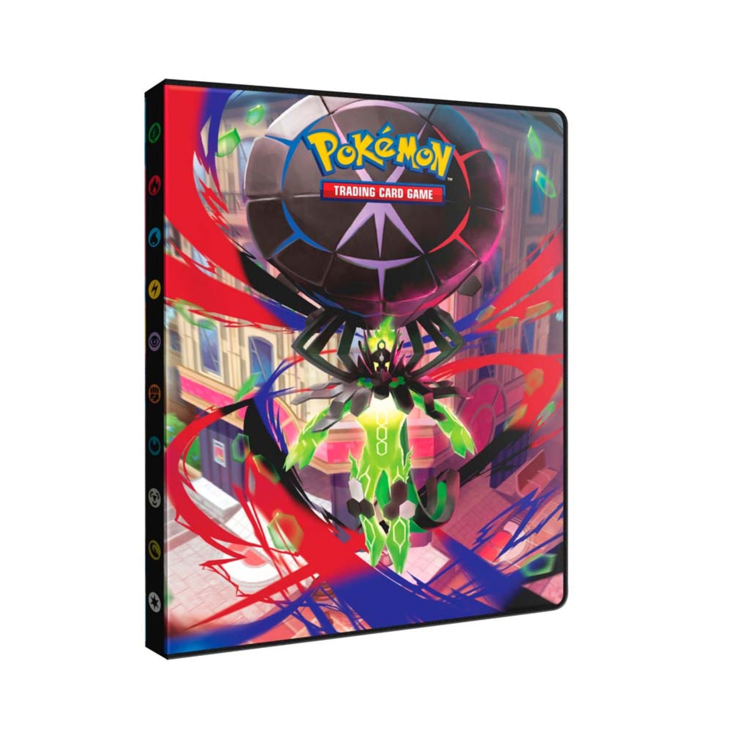 Pokémon Trading Card Game binder with colorful design and Pokémon logo.