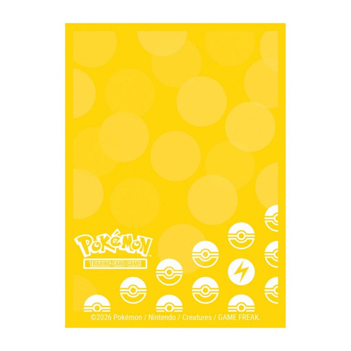 Yellow card with Pokémon logos on a white background