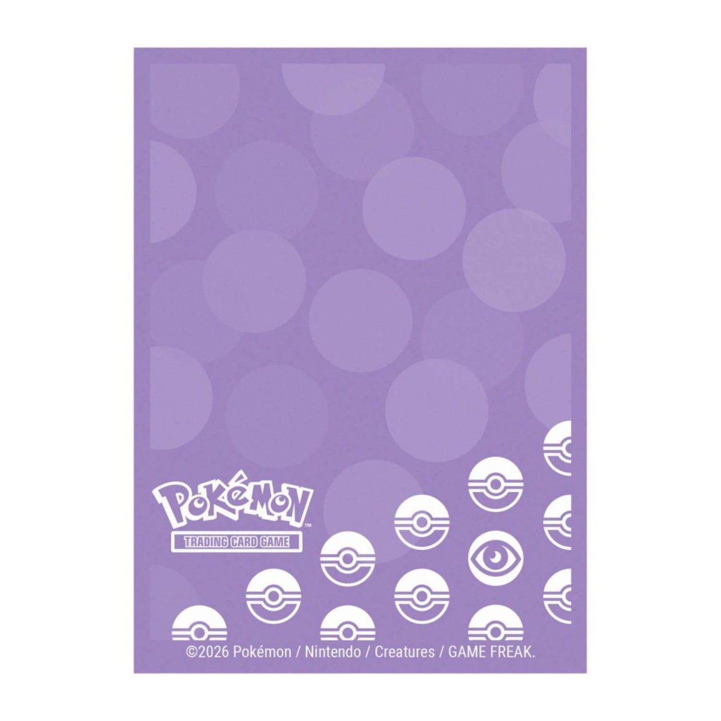 Pokémon Trading Card Game purple card with logo and symbols on a white background