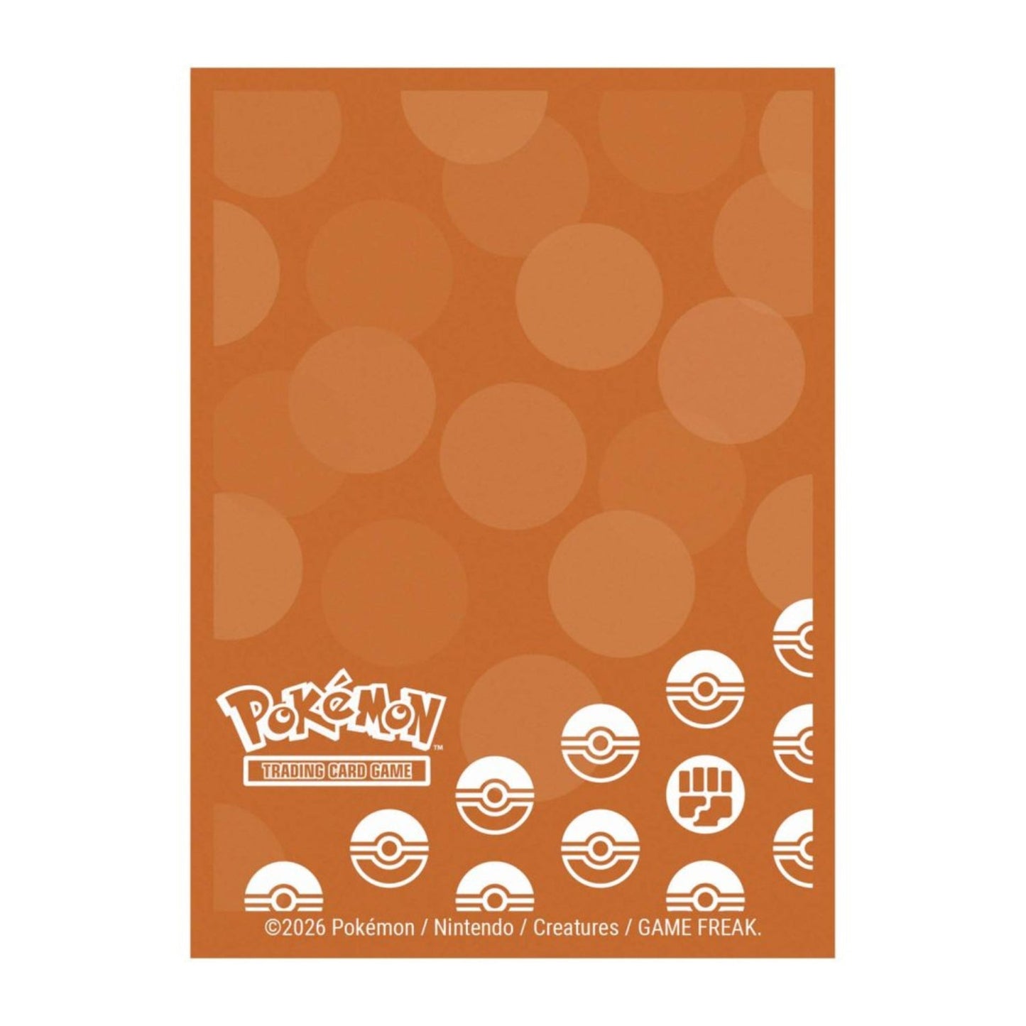 Pokémon trading card game packaging with logo and symbols on an orange background