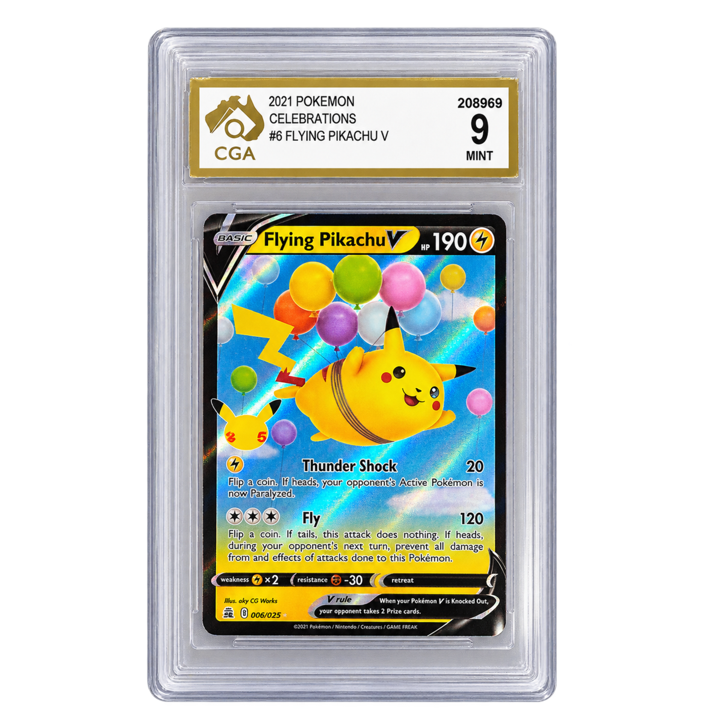 
                  
                    CGA Graded Pokemon 25th Aniversary: Celebrations Flying Pikachu V 006/025
                  
                