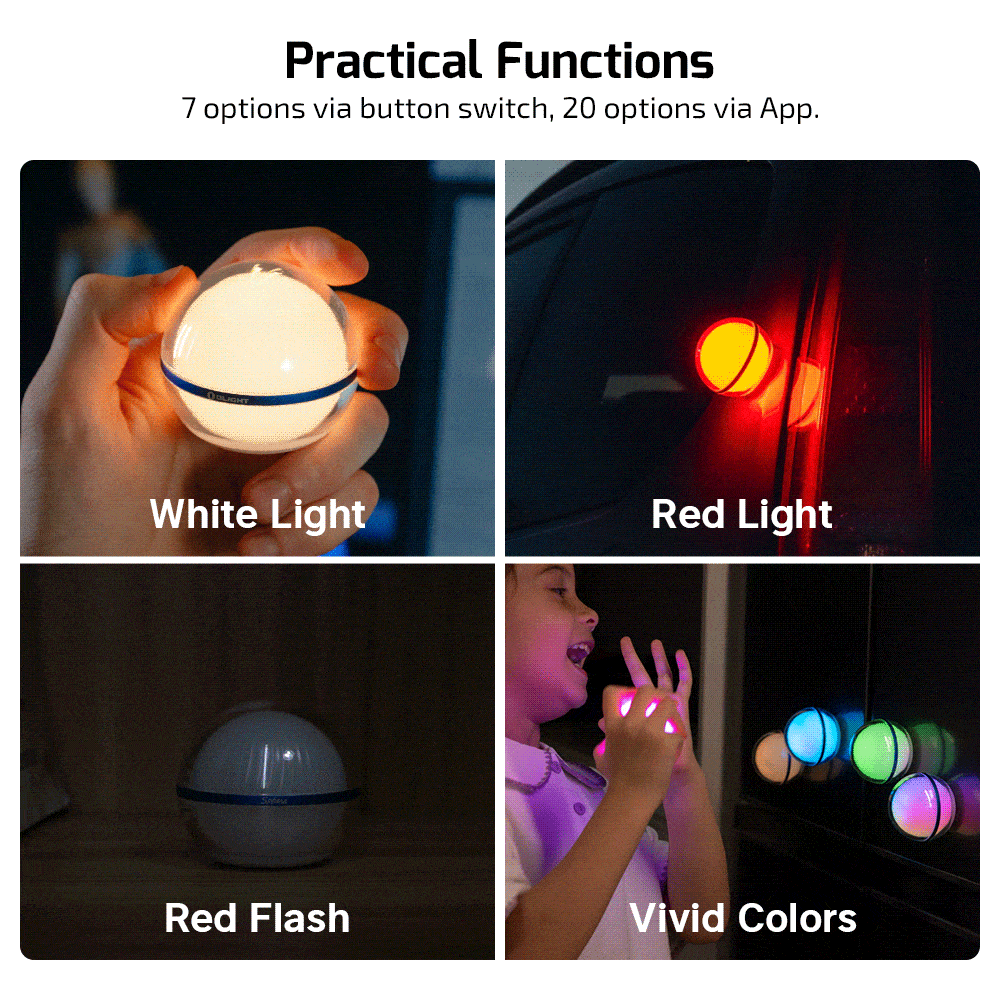 Olight Sphere Wireless Light Bulb Ambient Light with 20 Lighting Effects - Blue
