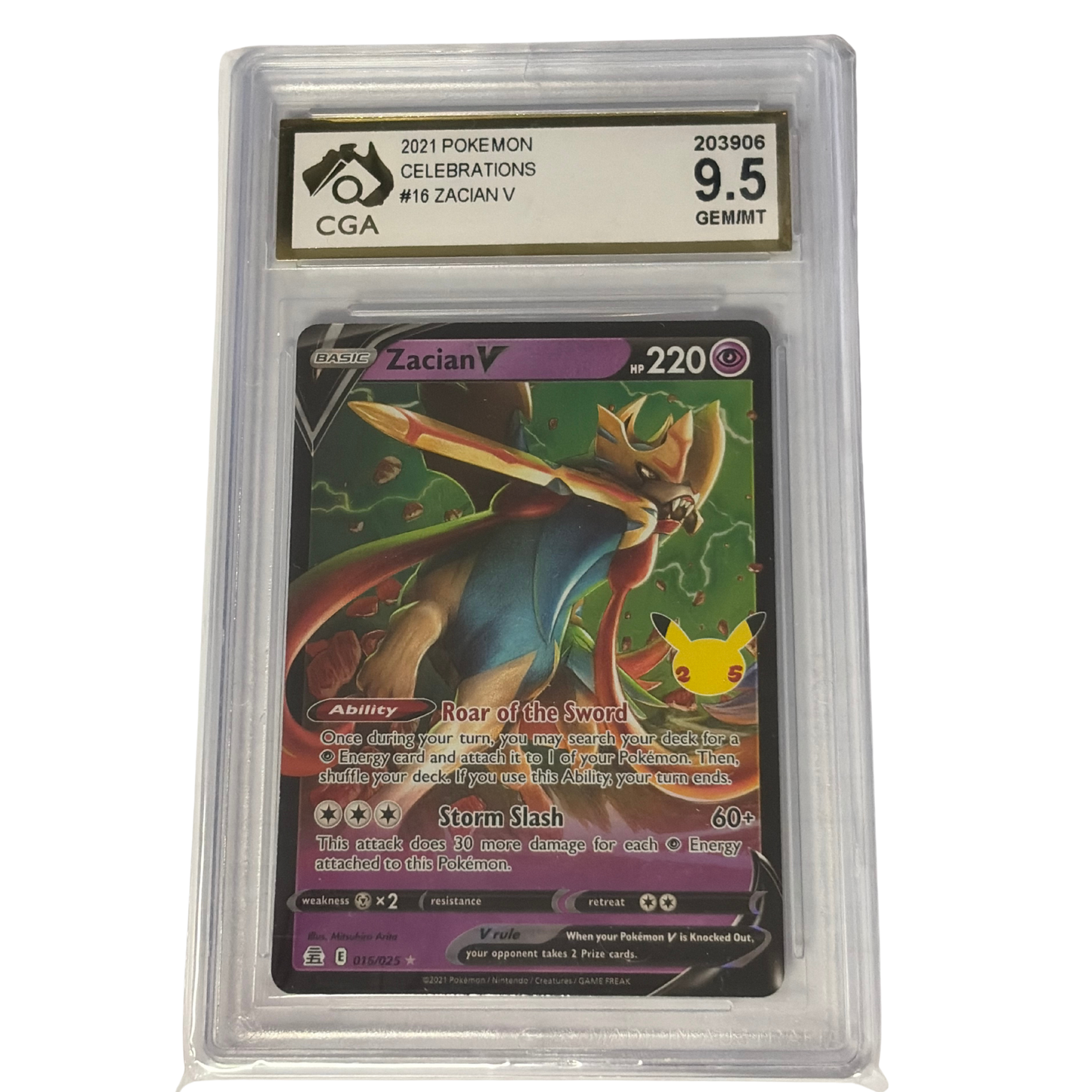 
                  
                    CGA Graded Pokemon Celebrations #16 Zacian V - Graded
                  
                