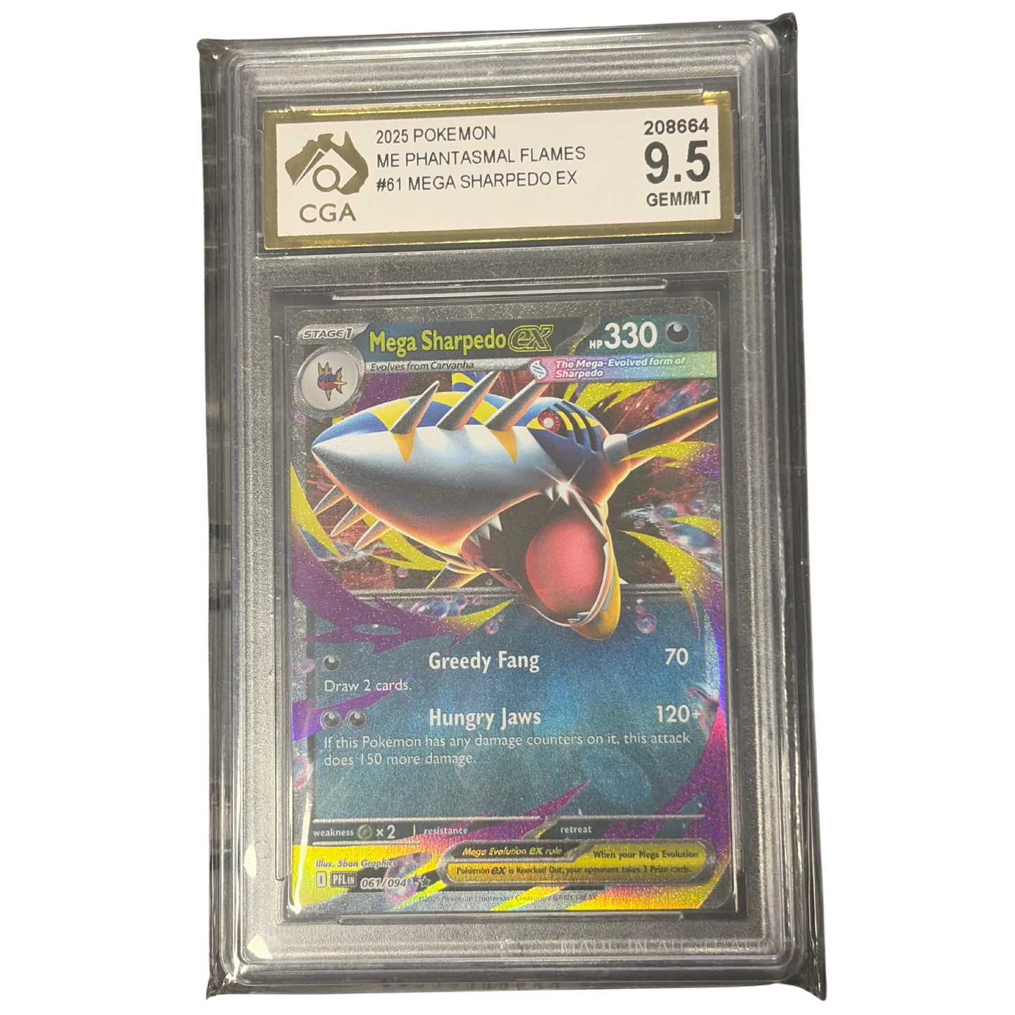 
                  
                    CGA Graded Pokemon ME Phantasmal Flames #61 Mega Sharpedo Ex - Graded 9.5
                  
                