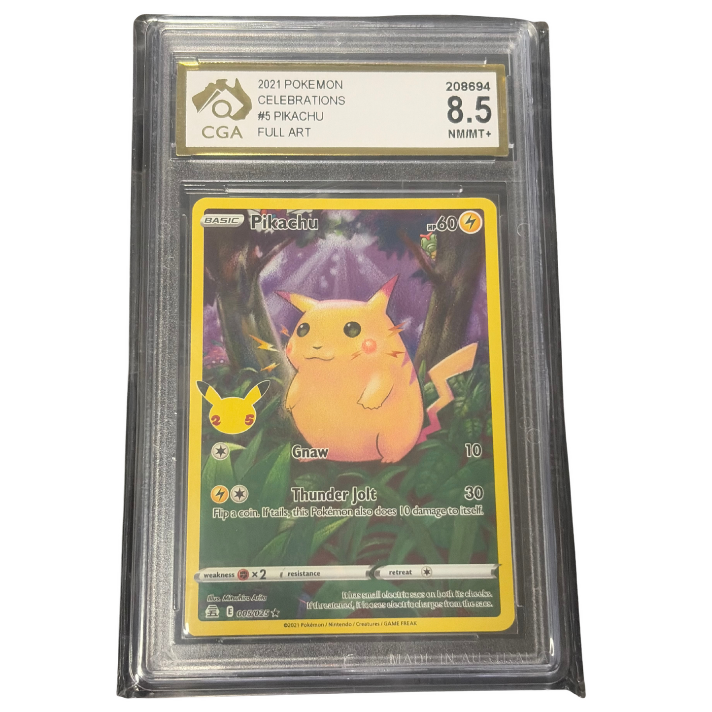 
                  
                    CGA Graded Pokemon Celebrations #5 Pikachu - Graded 8.5
                  
                