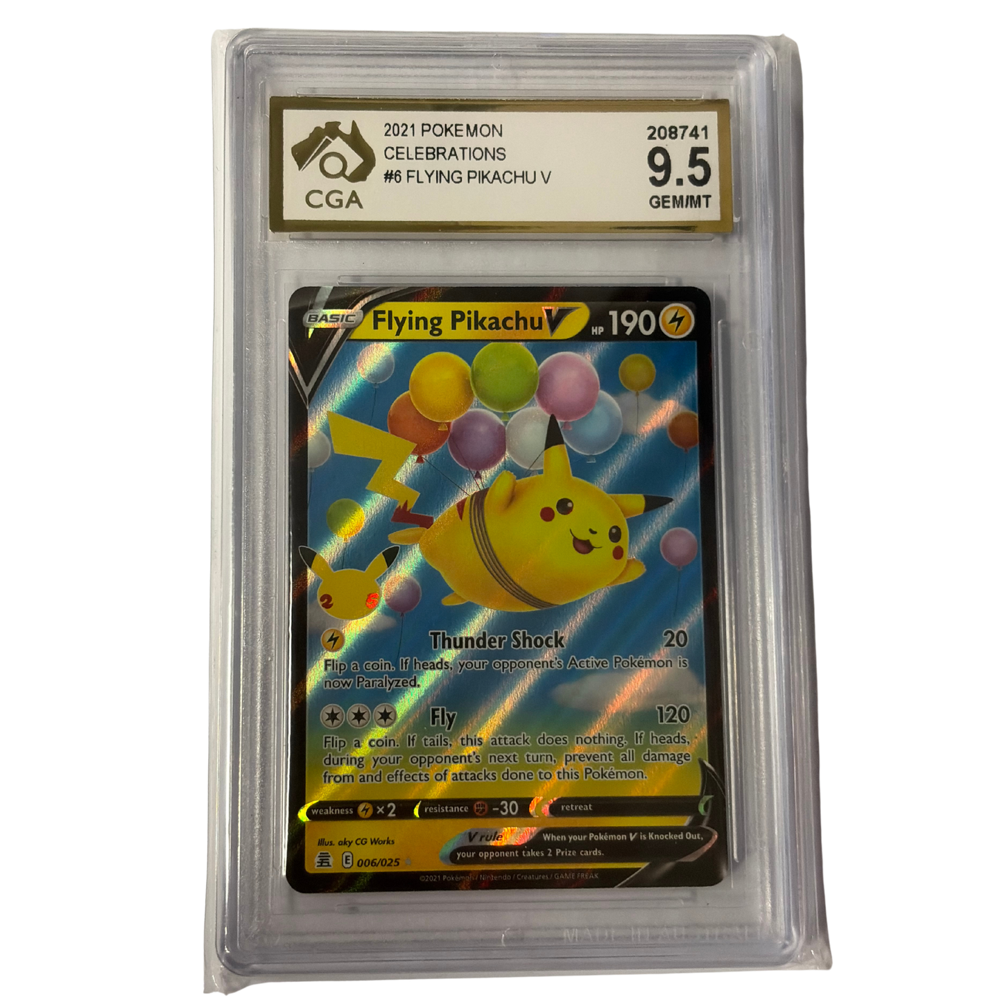 
                  
                    CGA Graded Pokemon Celebrations #6 Flying Pikachu V - Graded
                  
                