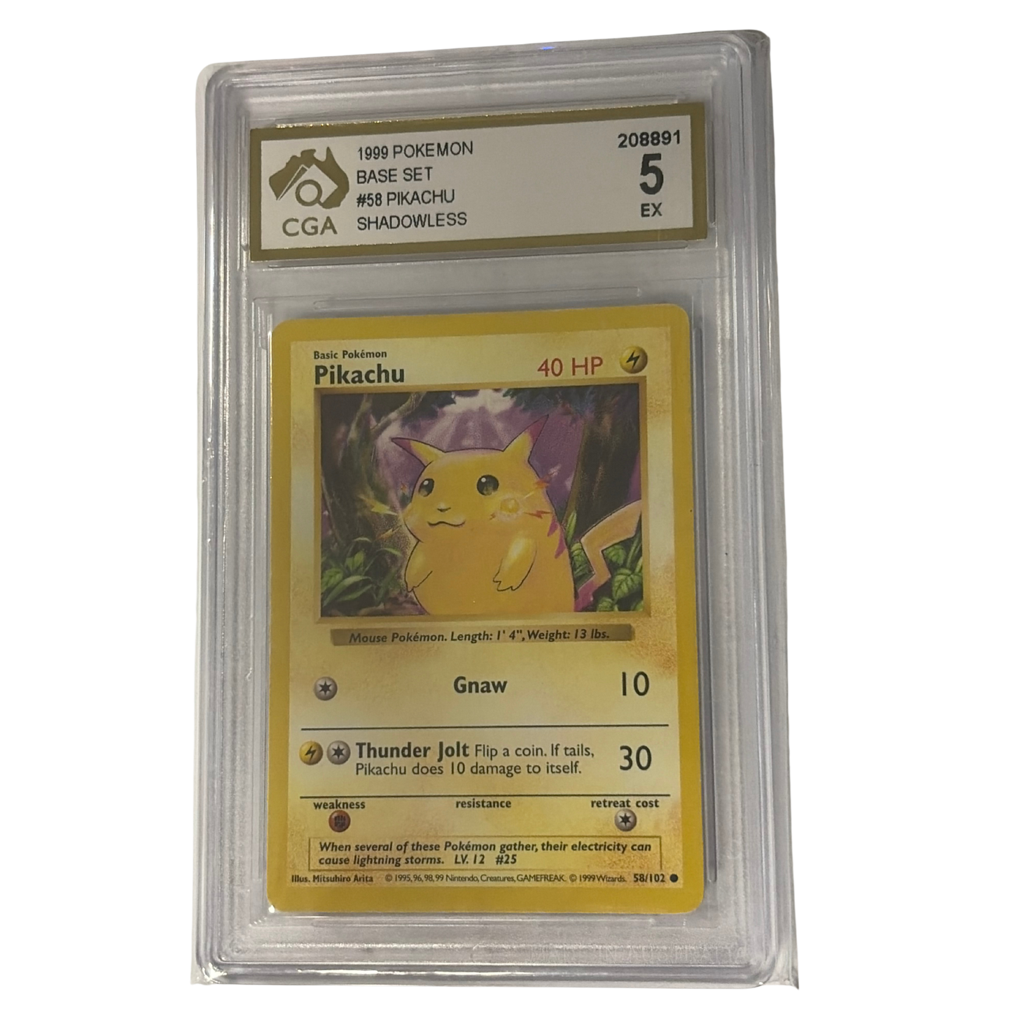 
                  
                    CGA Graded Pokemon 1999 Base Set #58 Pikachu
                  
                