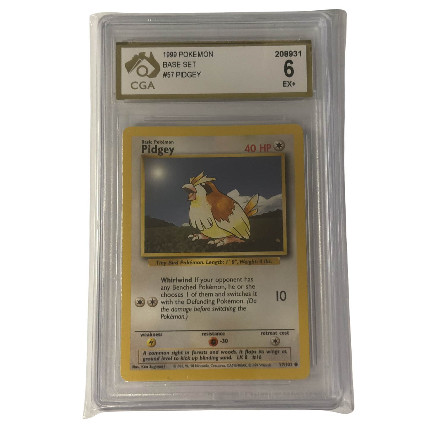 
                  
                    CGA Graded Pokemon 1999 Base Set #57 Pidgey - Graded 6
                  
                