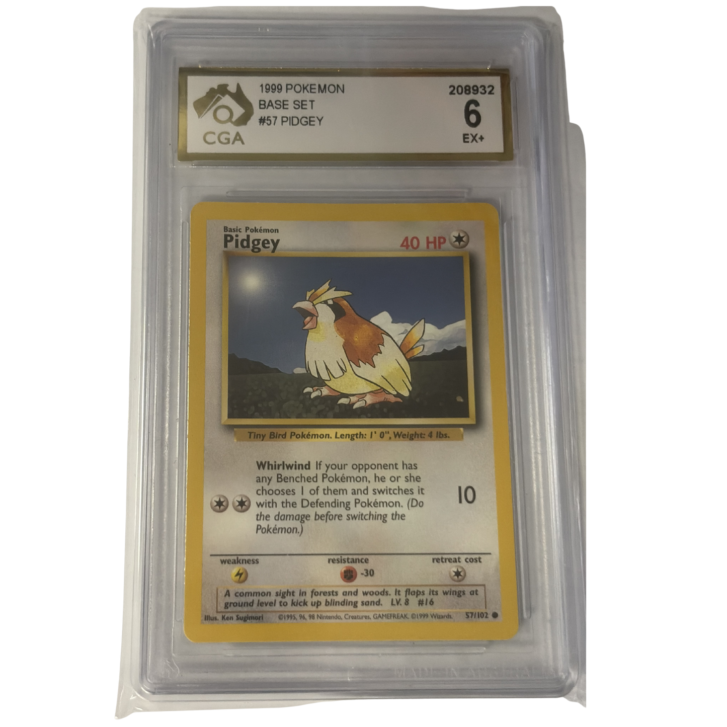 
                  
                    CGA Graded Pokemon 1999 Base Set #57 Pidgey - Graded 6
                  
                
