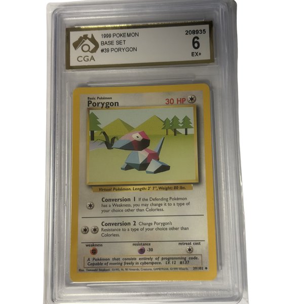 CGA Graded Pokemon 1999 Base Set #39 Porygon - Graded 6