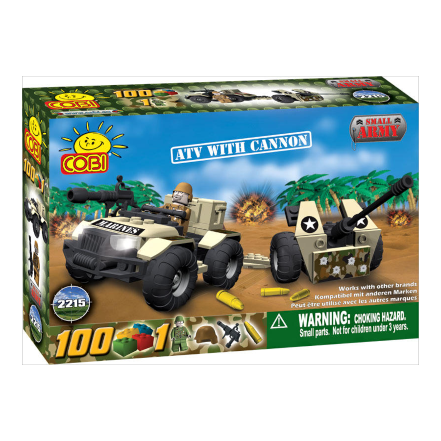 Small Army - 100 Piece ATV with Cannon Military Vehicle Construction Set
