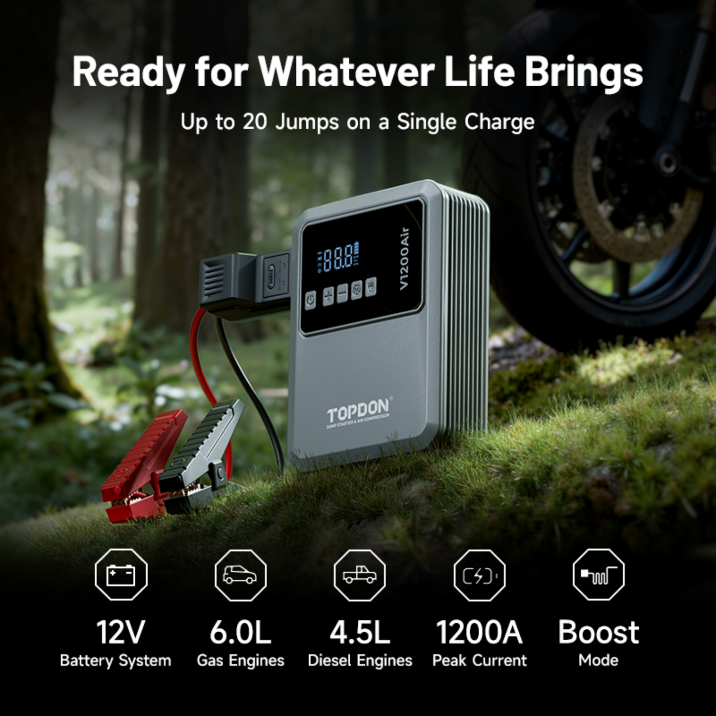 
                  
                    OSelect - TOPDON V Series Jump Starters: 3000A Power (V3000) & Air Compressor (V1200Air)
                  
                