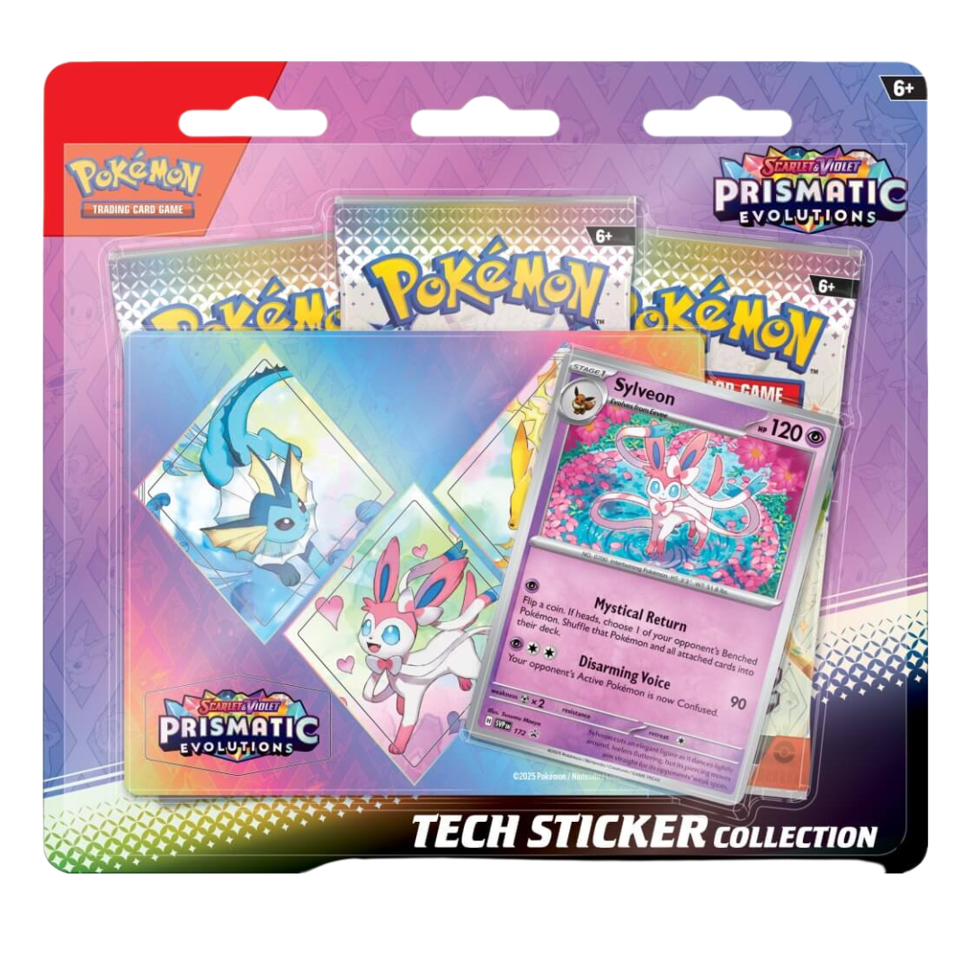 Pokemon TCG Scarlet & Violet 8.5 Prismatic Evolutions Tech Sticker Blister (Sylvion, Glaceon, Leafeon)
