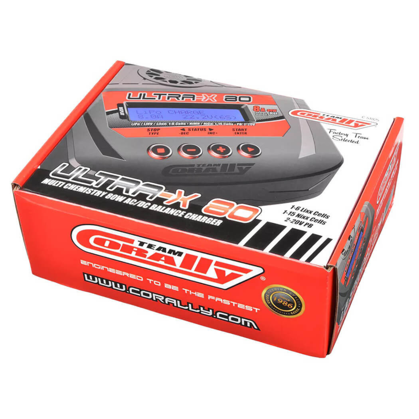 
                  
                    Team Corally - Ultra-X 80 - AC/DC Balance Charger - 80W - 1-6S Lixx - 1-15 Nixx - 2-20V PB - AU Version
                  
                