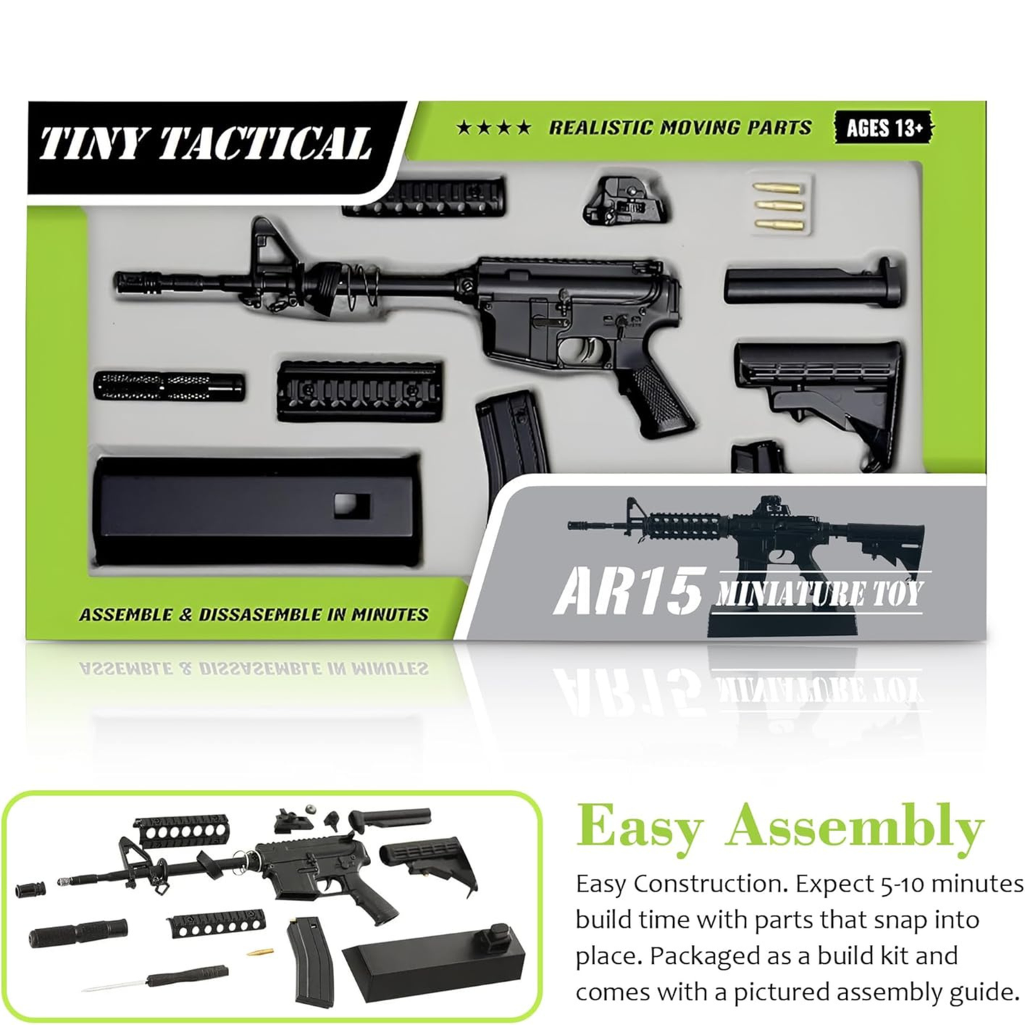 
                  
                    Tiny Tactical Miniature AR Model Black | 1:3 Scale Diecast Metal Build Kit
                  
                