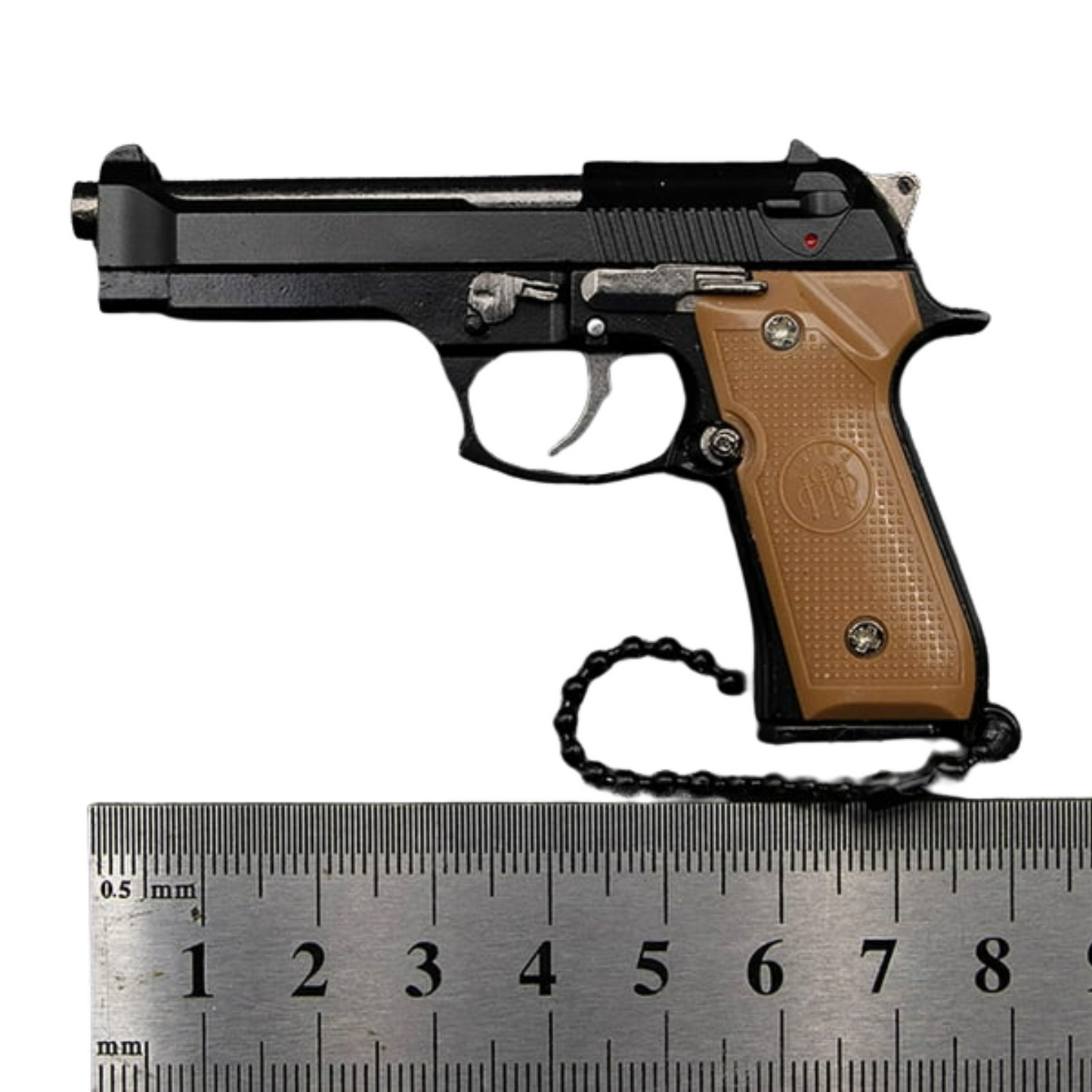 
                  
                    Mini M92 Beretta Keychain – Functional Slide with Imitation Round
                  
                