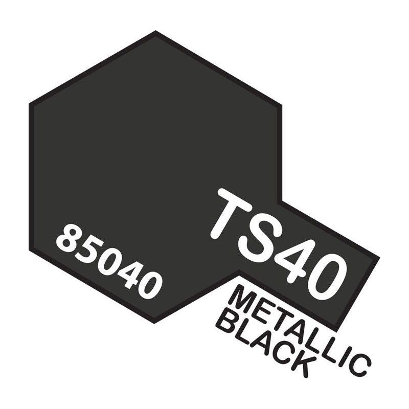 Tamiya TS-40 Metallic Black Lacquer Spray Paint 100ml