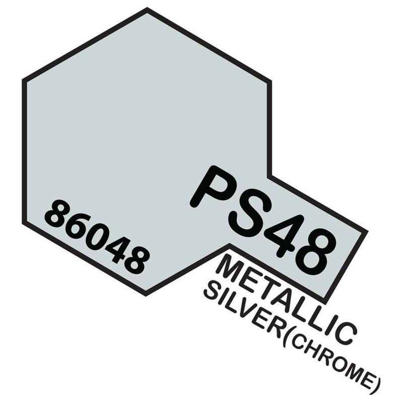 Tamiya PS-48 Semi-Gloss Silver Anodised Aluminium Polycarbonate Spray Paint 100ml