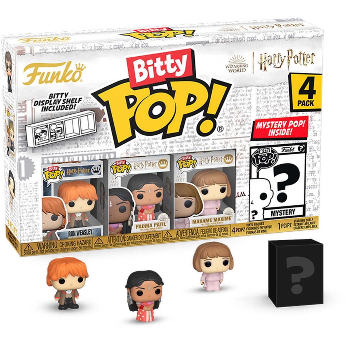 
                  
                    Harry Potter and the Goblet of Fire - Ron, Padma, Madame Maxime & Mystery Bitty Pop! Vinyl Figure 4-Pack
                  
                