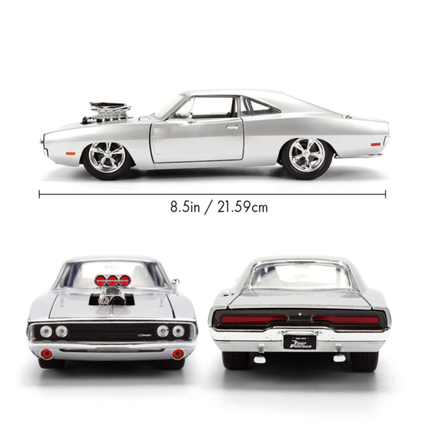 
                  
                    Fast & Furious - 1970 Dodge Charger (Silver Finish) 1/24th Scale Die-Cast Vehicle Replica
                  
                