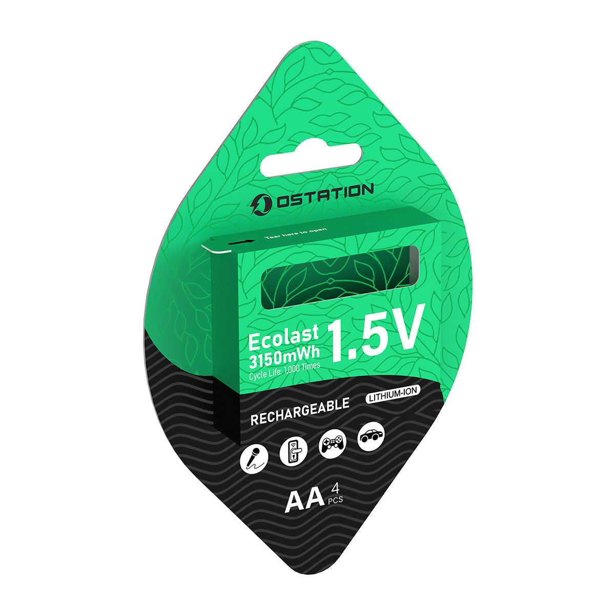 
                  
                    Ostation 1.5V AA Rechargeable Lithium Batteries 2100mAh (4-Pack)
                  
                