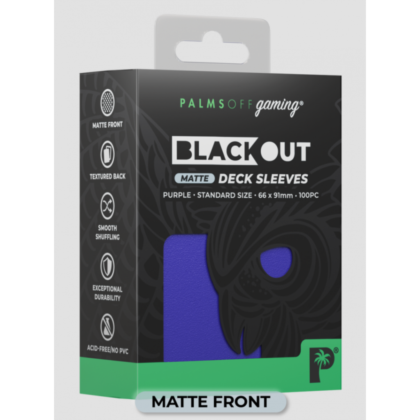 
                  
                    Palms Off Gaming - BLACKout Deck Sleeves - Standard - 100pc - PURPLE
                  
                