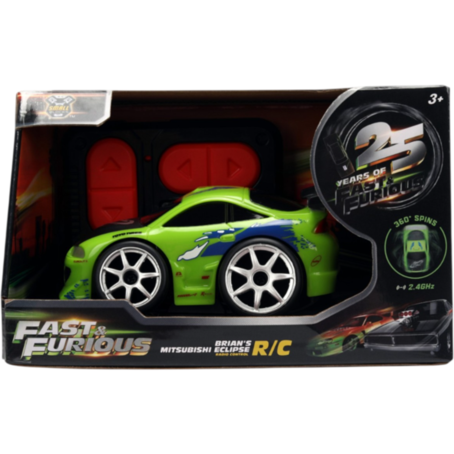 
                  
                    Fast & Furious - 1995 Mitsubishi Eclipse Small Blocks 1:28 Scale Remote Control Car
                  
                