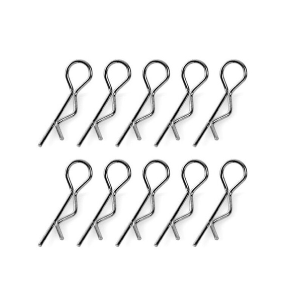 Team Corally - Body Clips - 45° Bent - Large - Black - 10 pcs