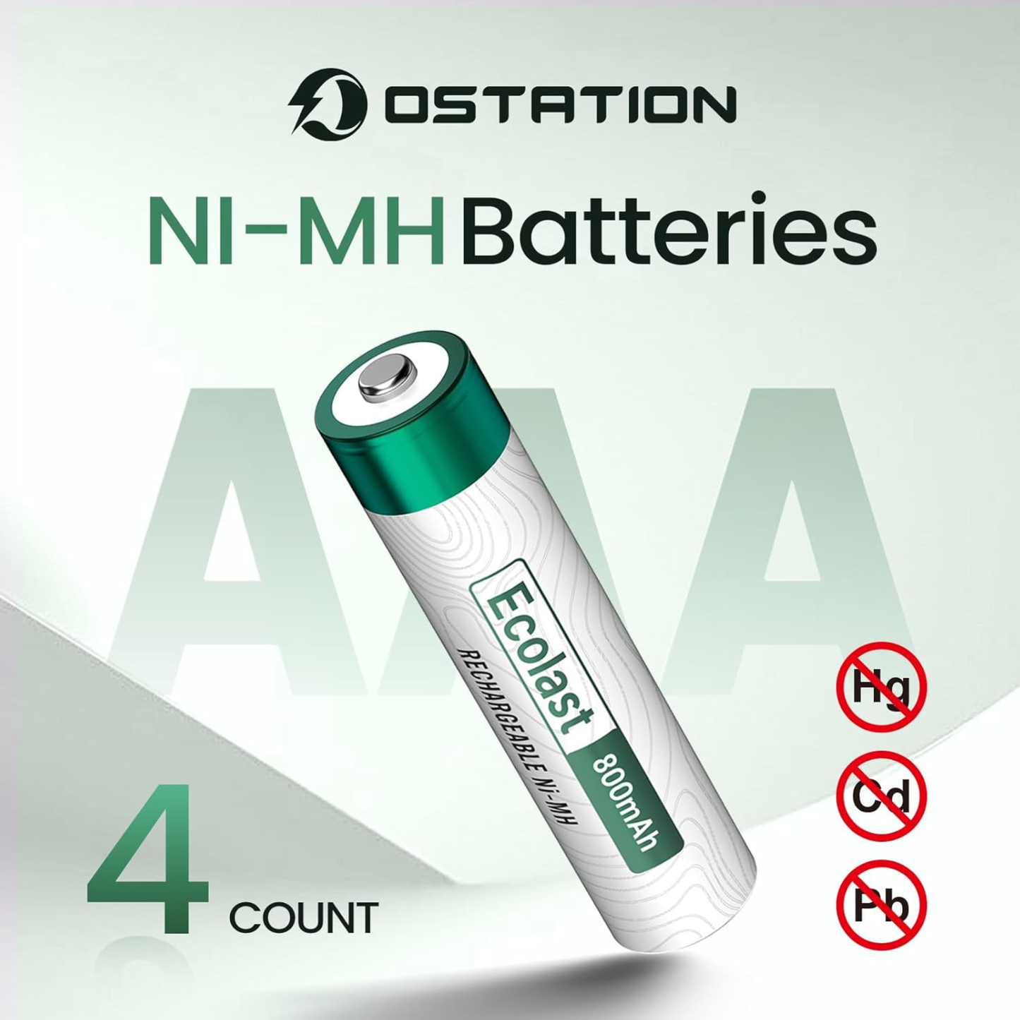 
                  
                    Ostation 1.2V AAA Rechargeable Batteries 800mAh Low Self-Discharge NiMH Battery(4 Pcs)
                  
                