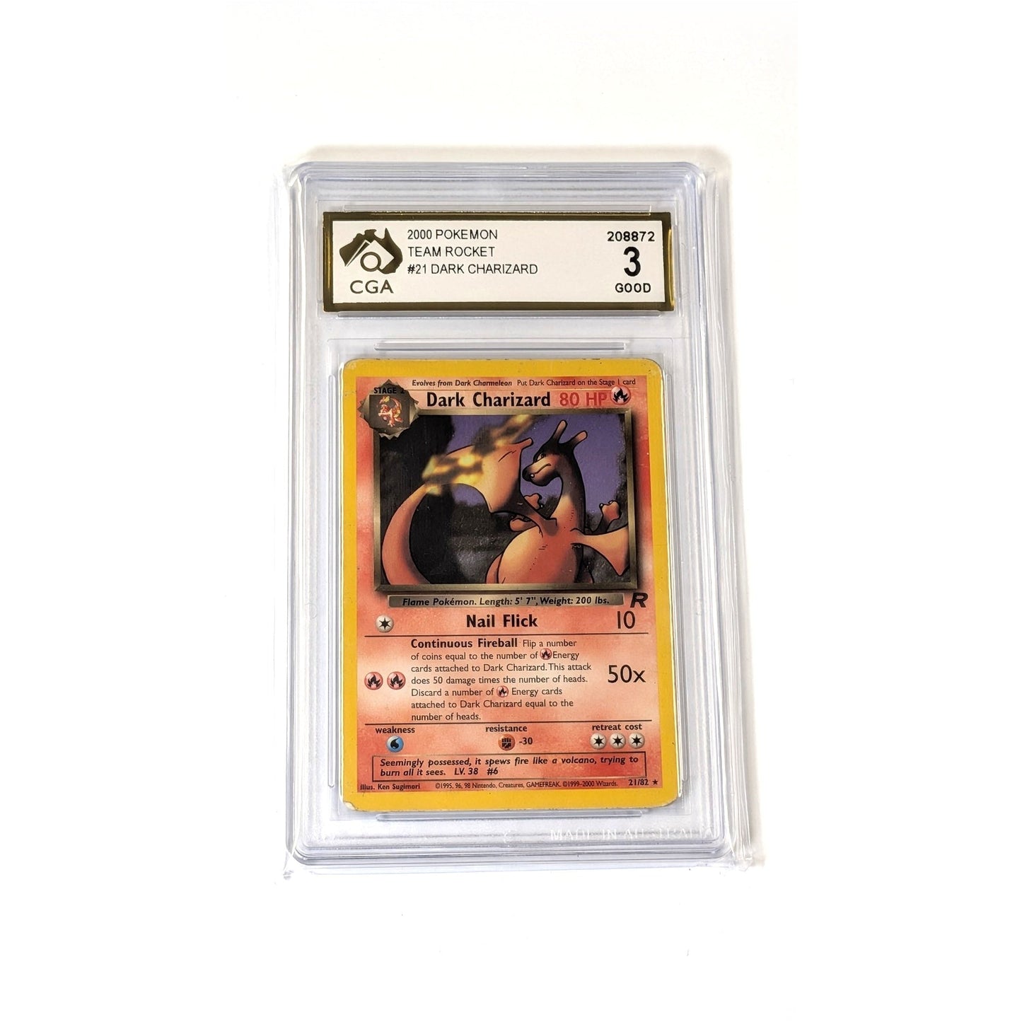 
                  
                    CGA Graded Pokemon Team Rocket (WOTC) #21 Dark Charizard - Graded 3
                  
                