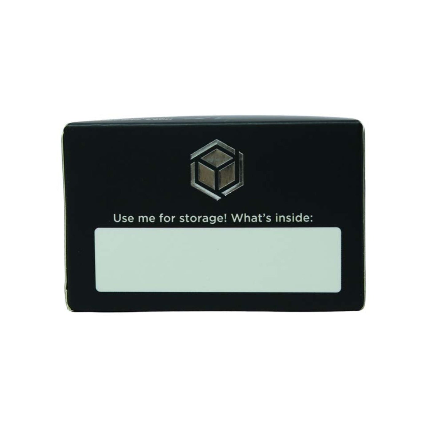 
                  
                    Black rectangular storage container with a label on a white background
                  
                