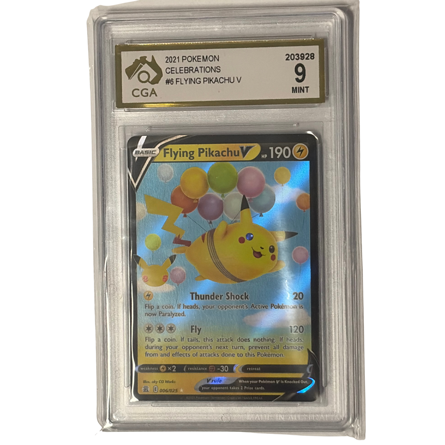 
                  
                    CGA Graded Pokemon Celebrations #6 Flying Pikachu V - Graded
                  
                