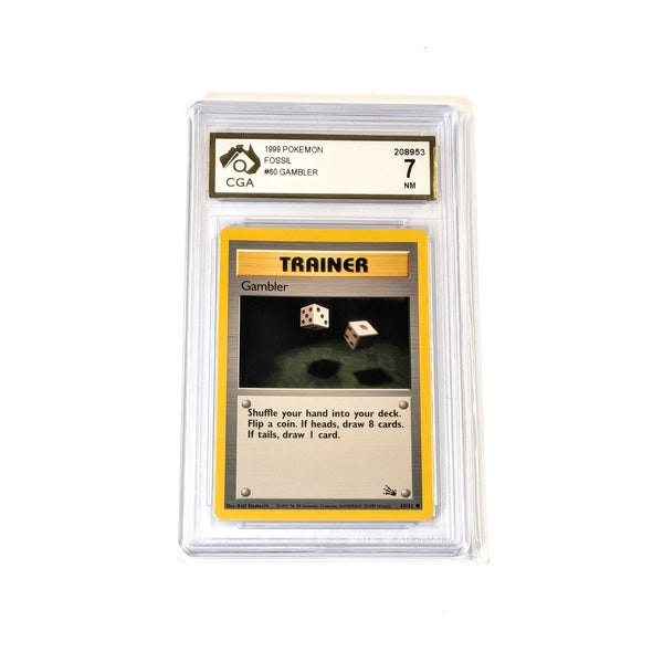 CGA Graded Pokemon Fossil Set (Unlimited) #60 Gambler - Graded 7