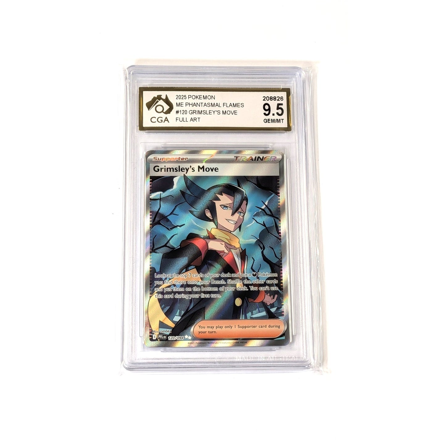 
                  
                    CGA Graded Pokemon ME02: Phantasmal Flames #120 Grimsley's Move - Graded 9.5
                  
                