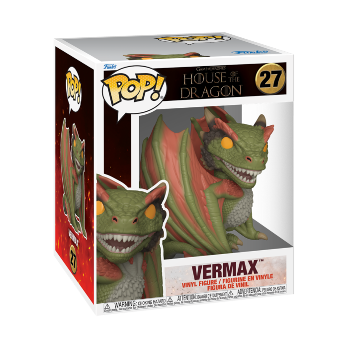 
                  
                    Game of Thrones: House of the Dragon - Vermax 6" Super Sized Pop! Vinyl Figure
                  
                