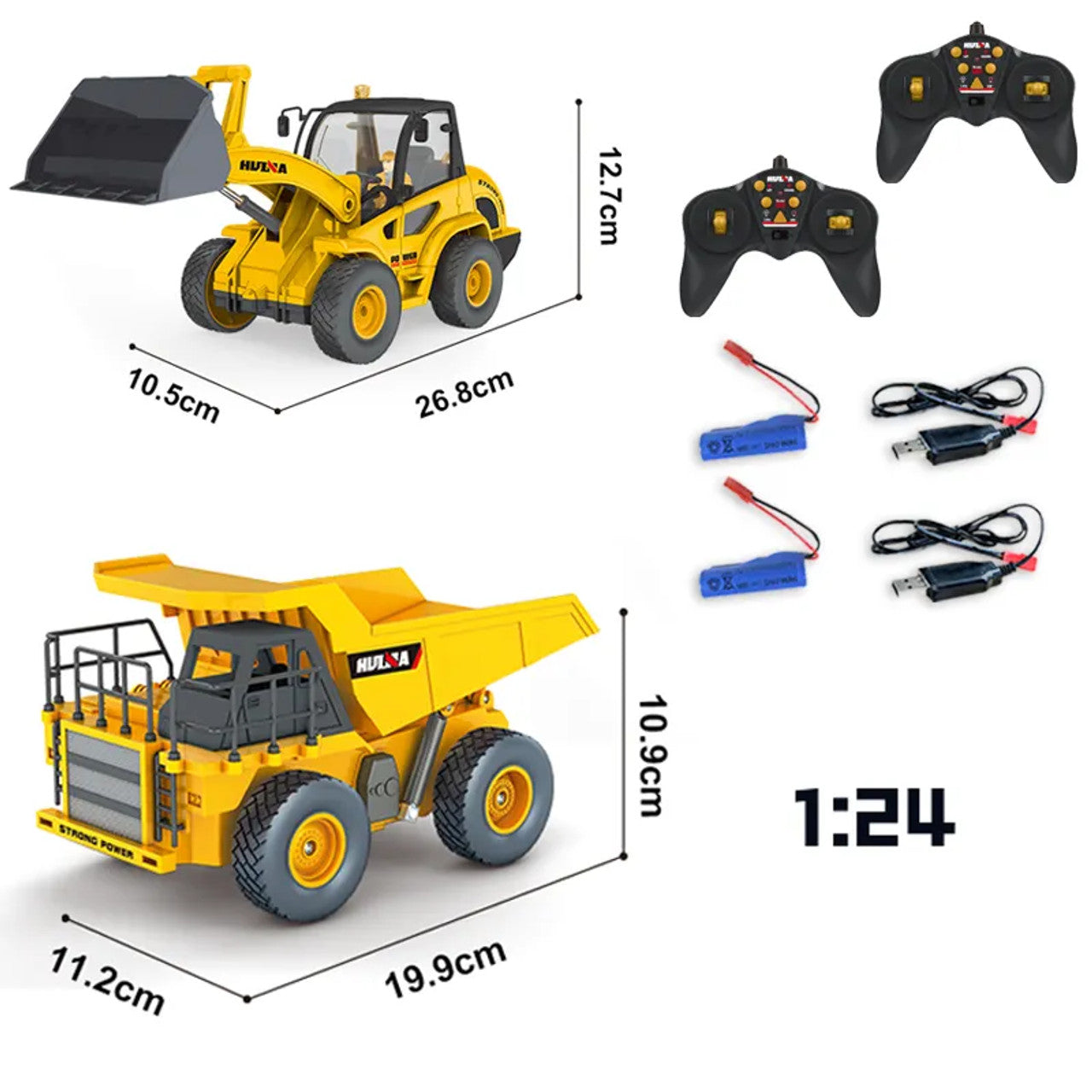 Huina 1515 1:24 9CH RC Alloy Dump Truck & Heavy Excavator Combo