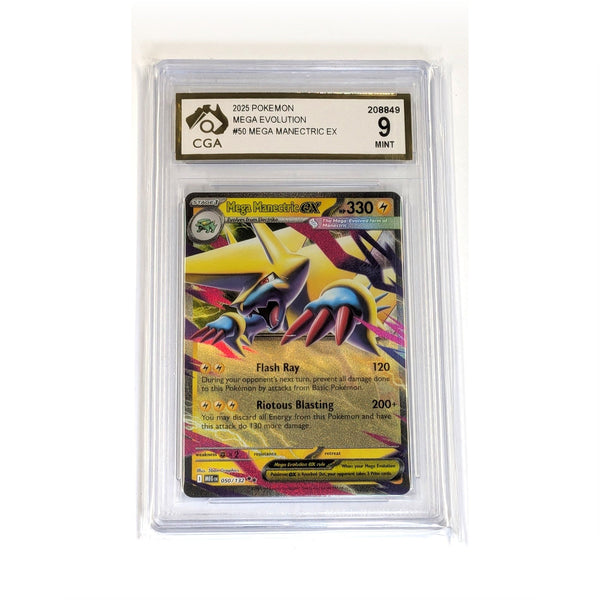 CGA Graded Pokemon ME01: Mega Evolution #158 Mega Manectric ex - Graded 9
