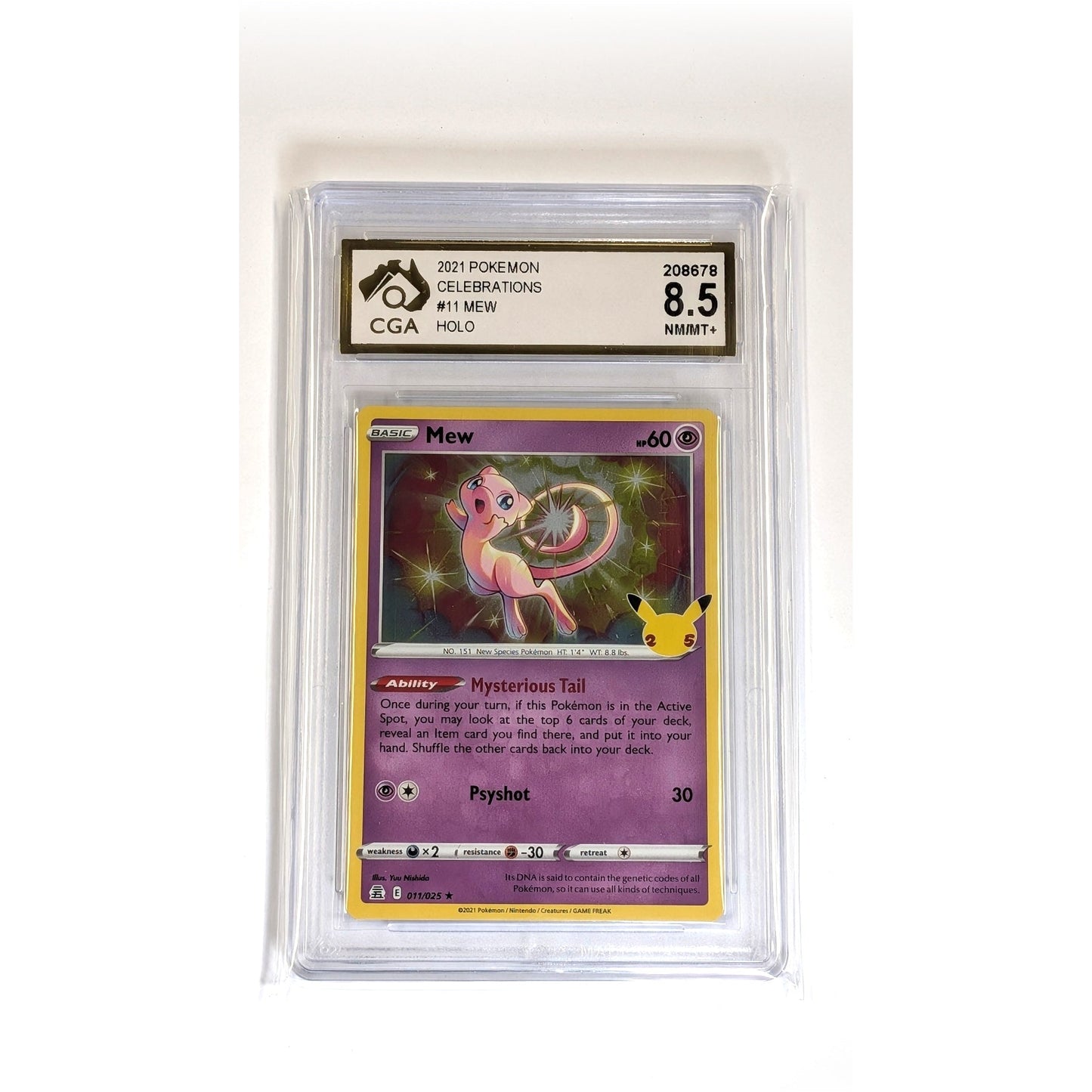 
                  
                    CGA Graded Pokemon Celebrations #11 Mew - Graded 8.5
                  
                