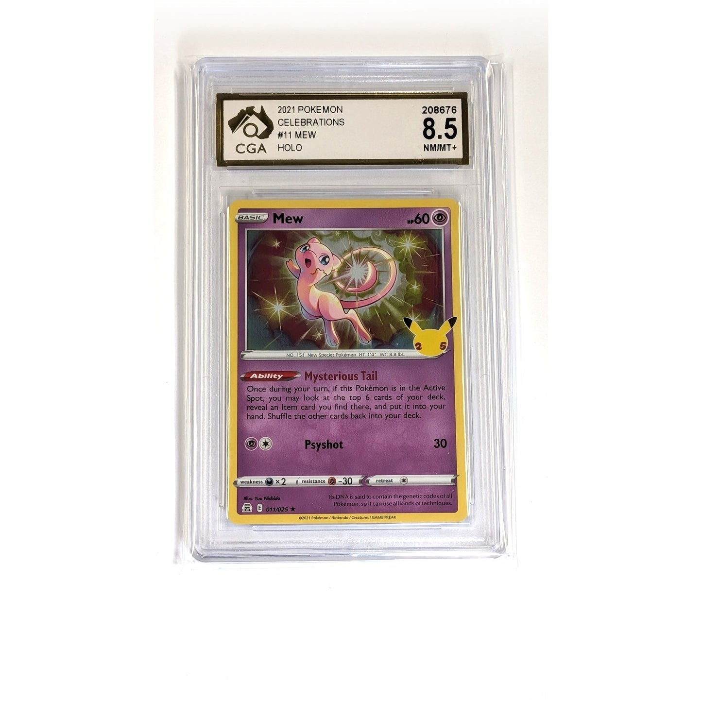 
                  
                    CGA Graded Pokemon Celebrations #11 Mew - Graded 8.5
                  
                