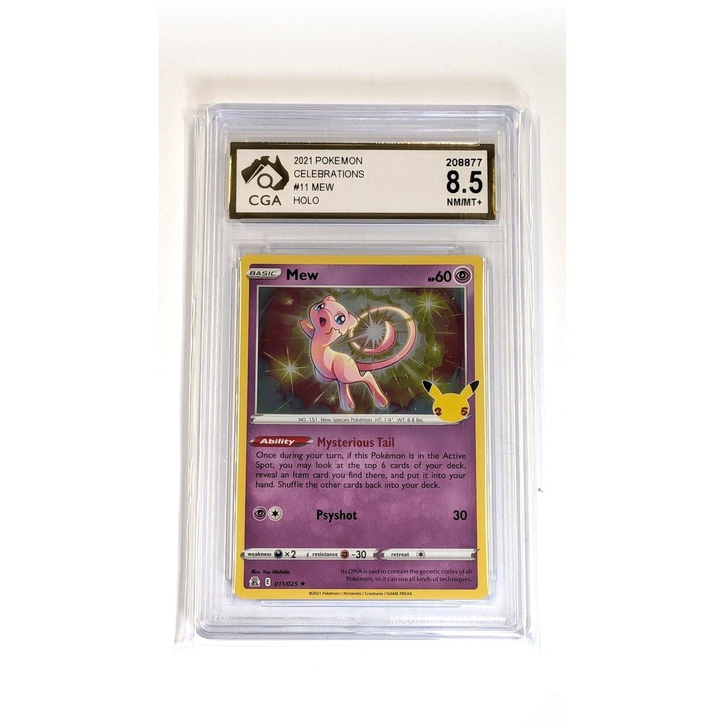 
                  
                    CGA Graded Pokemon Celebrations #11 Mew - Graded 8.5
                  
                
