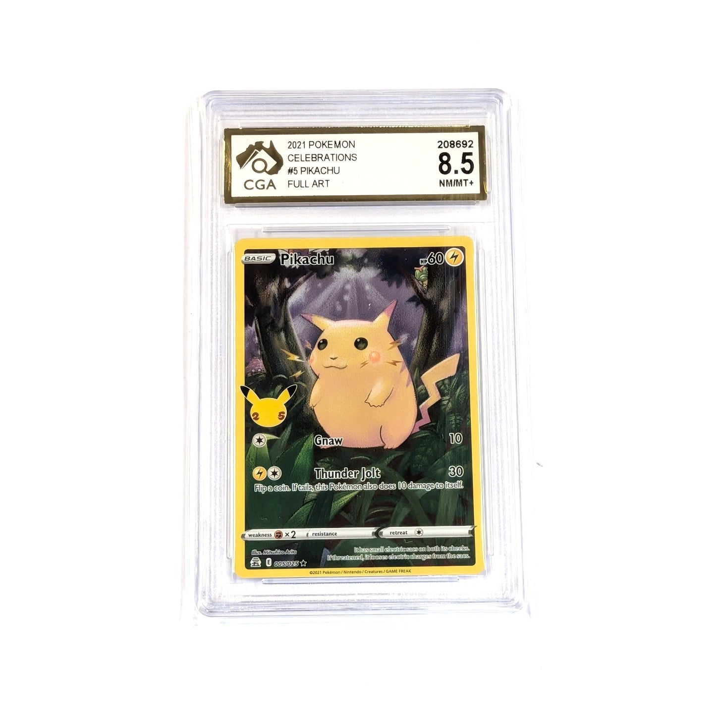 
                  
                    CGA Graded Pokemon 25th Aniversary: Celebrations #005 Pikachu - Graded 8.5
                  
                