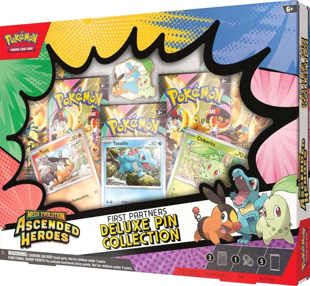 
                  
                    Pokémon TCG: Mega Evolution— Ascended Heroes First Partners Deluxe Pin Collection - RELEASE DATE 20/03/2026
                  
                