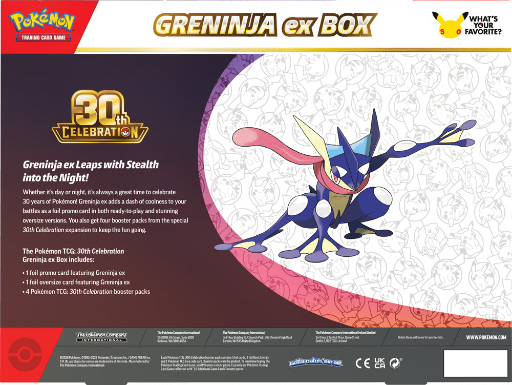 
                  
                    Pokemon TCG: 30th Celebration Sylveon ex Box / Greninja ex Box
                  
                