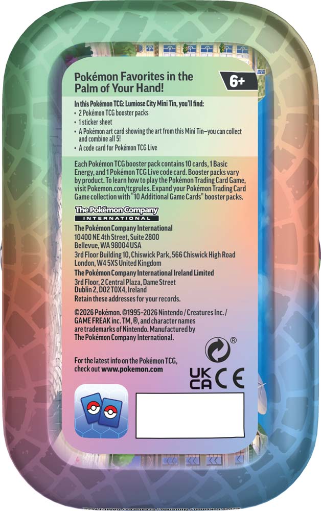 
                  
                    Pokemon TCG: Lumiose City Mini Tin
                  
                