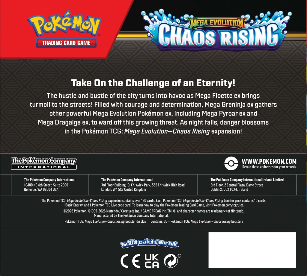 
                  
                    Pokémon TCG Mega Evolution Chaos Rising Booster Box
                  
                