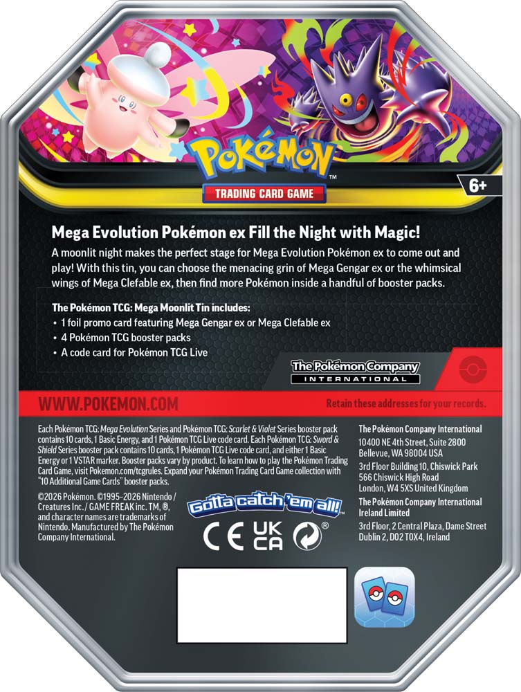 
                  
                    Pokemon TCG: Mega Moonlight Tin
                  
                