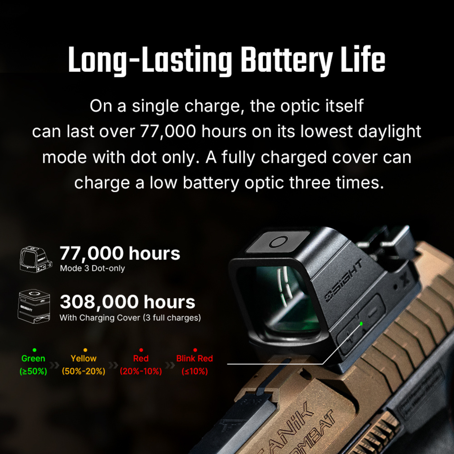 
                  
                    Osight X Open Green 3 MOA Dot & 32 MOA Circle Sight with Magnetic Charging Cover and Large Window
                  
                