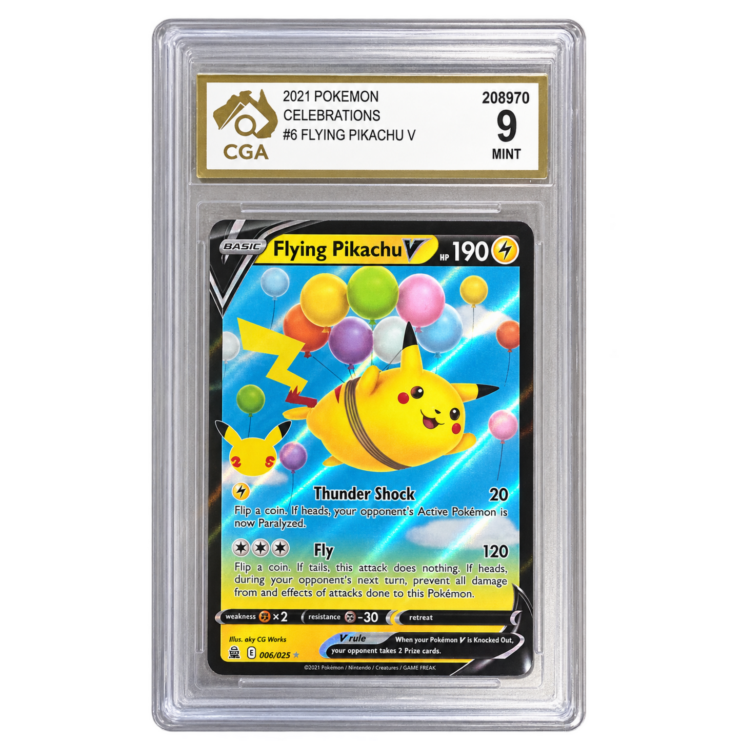 
                  
                    CGA Graded Pokemon 25th Aniversary: Celebrations Flying Pikachu V 006/025
                  
                